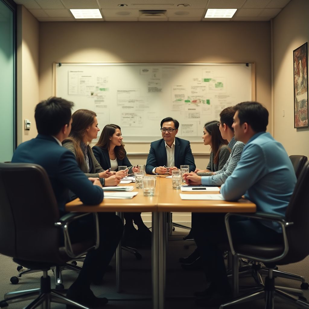 Equipo en reunión estratégica